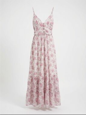 Altar'd State Pink and White Floral Maxi Dress